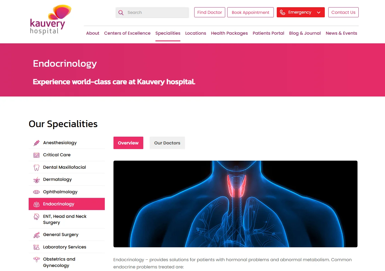 Kauvery Hospital Endocrinology clinic in chennai