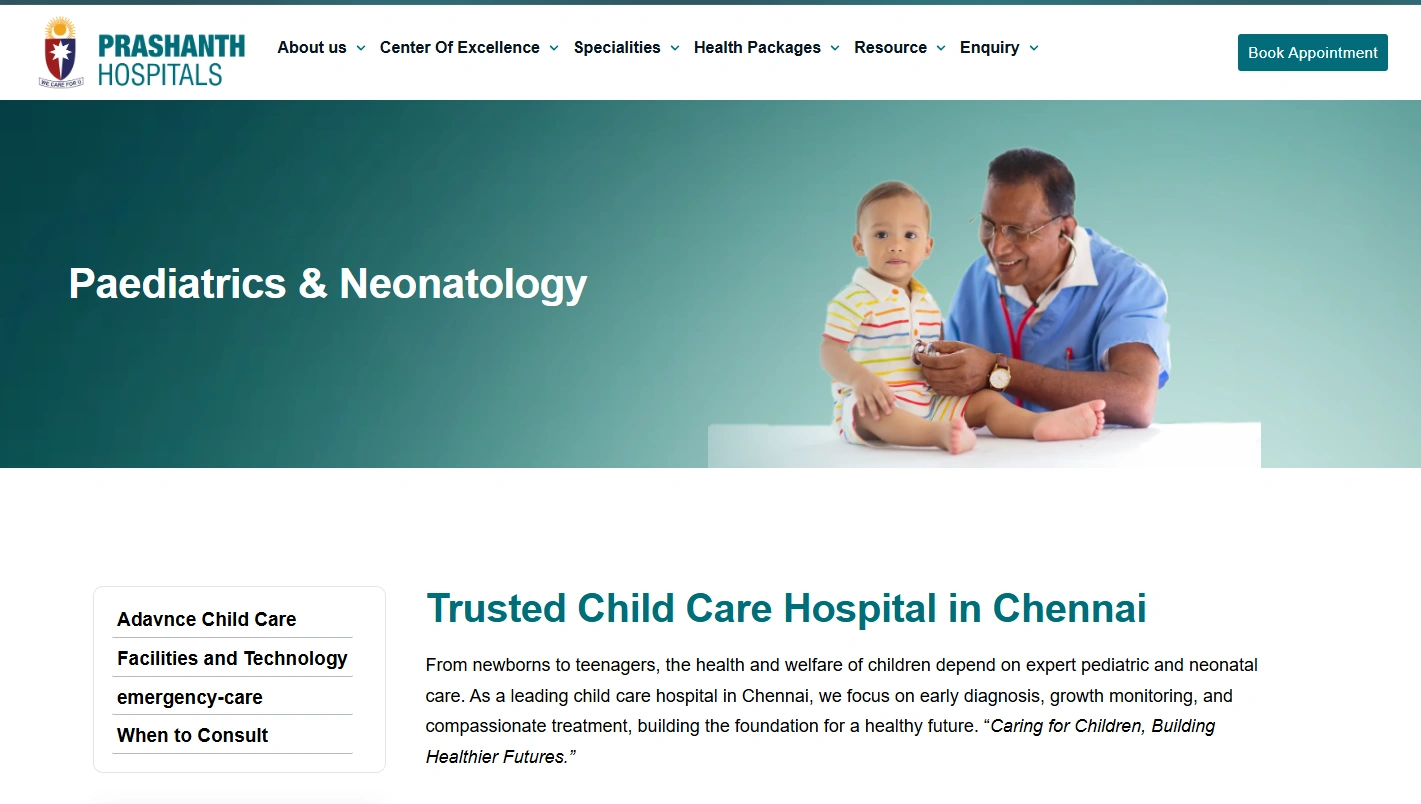 Prasanth Hospital pediatric clinic chennai